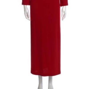 ST. JOHN EVENING RUBY RED SANTANA KNIT MAXI SKIRT NEW WITHOUT TAGS SZ 10